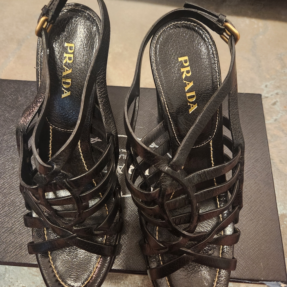 Prada Women's Black Strappy Sandals